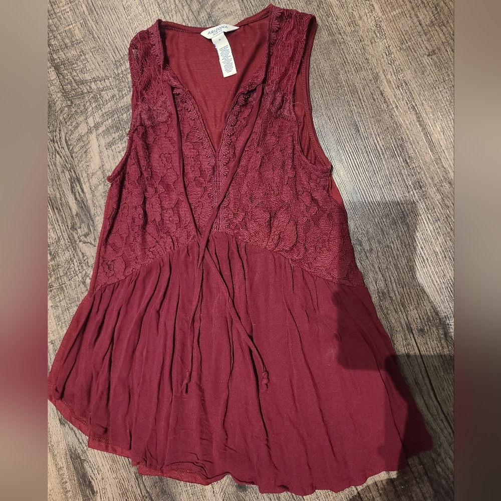 Arizona Jean Company Maroon Lace Blouse
